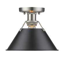 Golden 3306-FM PW-BLK - Yep by Golden Lighting Orwell 1-light Flush Mount in Pewter and Matte Black shade